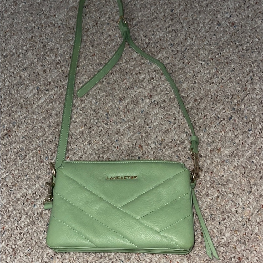 Lancaster Green Quilted Crossbody Bag